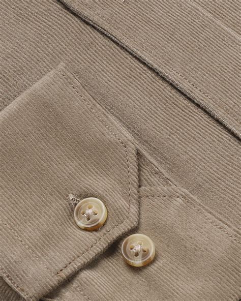 Beige Coloured Pure Cotton Corduroy Shirt For Men – Prime Porter