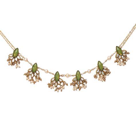 SANJOYA BY EVERSTYLISH Kshamini Graceful Lady Slim Chain Design Kundan ...