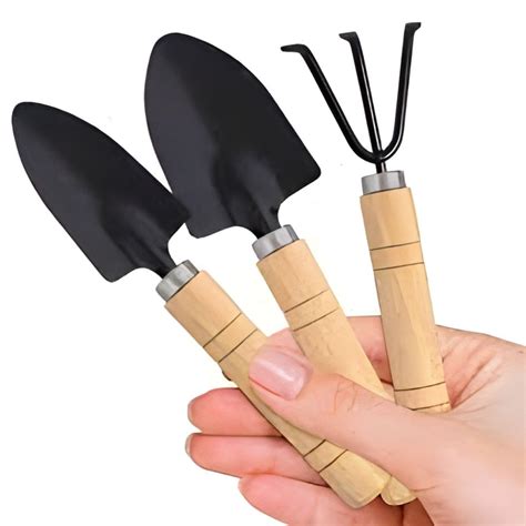 3 Pc Kids Gardening Tool Kit Equipment (Trowel, Shovel, Rake) - Mini ...