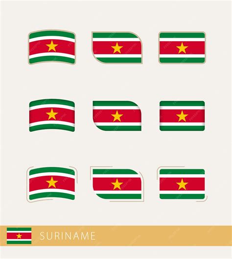 Premium Vector | Vector flags of suriname collection of suriname flags