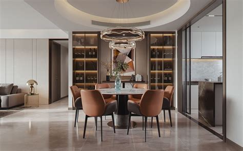 现代轻奢风格效果图 - 原创作品 - 站酷（ZCOOL) | Luxury dining room, Dining design, Home ...
