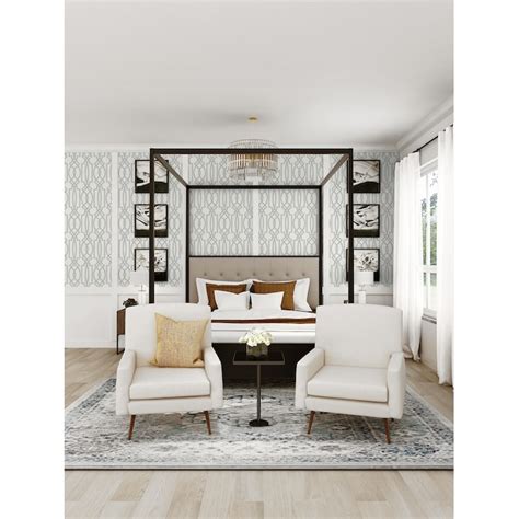NextWall 30.75-sq ft Soft Grey Vinyl Geometric Self-adhesive Peel and ...