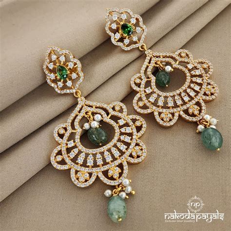 Glistening Zircon Studded Chandbali (Ge6223) – Nakoda Payals