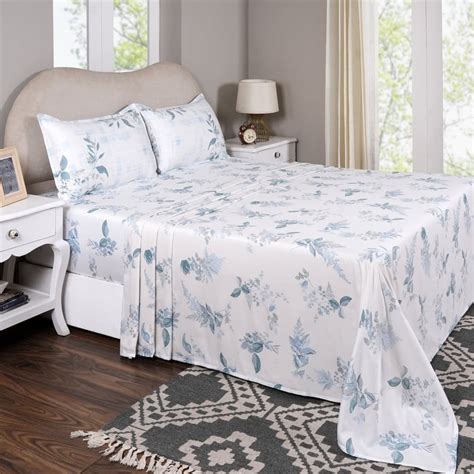 Buy MASPAR Sensory Bloom Cotton 300TC Printed 3Pcs Super King Bedsheet ...