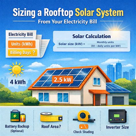 How to Size a Rooftop Solar System From Your Electricity Bill (India ...