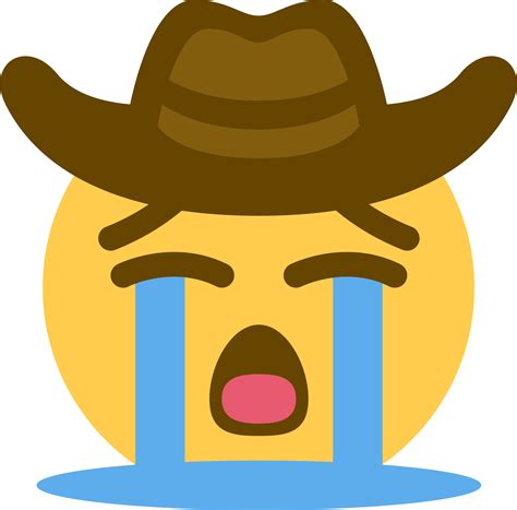 Sad Cowboy Emoji, Depressed Wrangler Symbol, Disheartened Outlaw Emoji ...