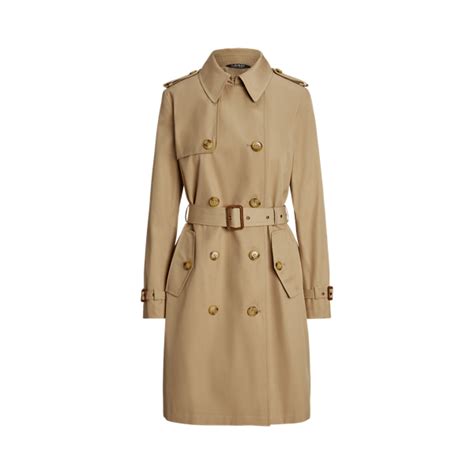 Double-Breasted Cotton-Blend Trench Coat for Women | Ralph Lauren® IN