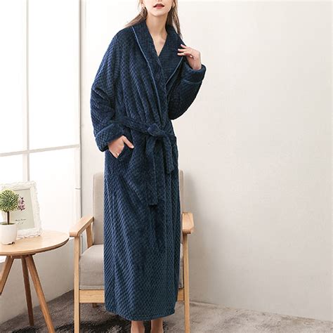 Miluxas Womens Long Fleece Robe - Warm Soft Floor Length Flannel ...
