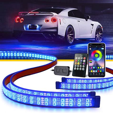 Lumenix Double Row Car Underglow Lights Kit, RGB Exterior LED Neon ...