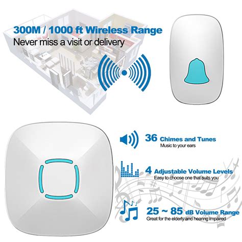 Buy Doorbell, Lovin Product Waterproof Wireless Doorbell Chime Kit with ...