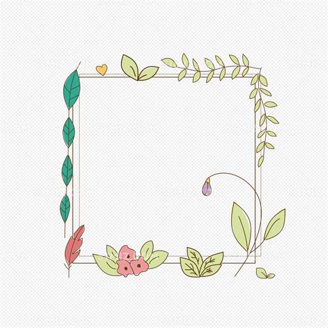 简约卡通手绘花朵边框图片素材免费下载 - 觅知网