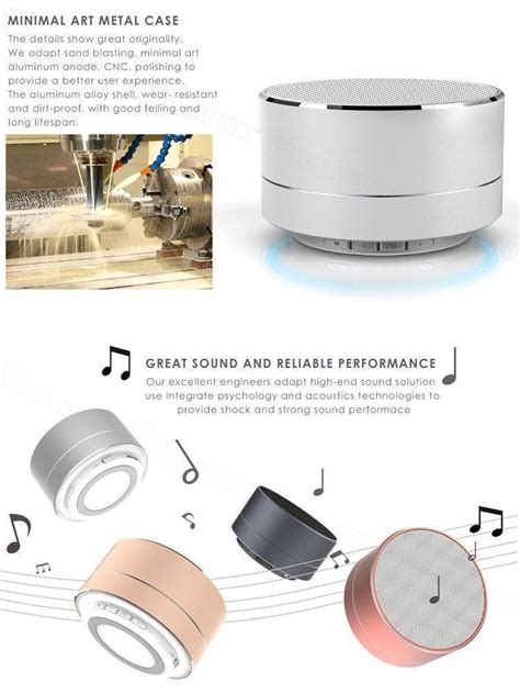 Free Music ® A10 Minimalist Style High Fidelity Bluetooth Speaker with ...