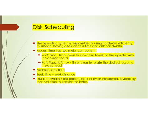Disk scheduling - Operating Systems BCA - Disk Scheduling The operating ...