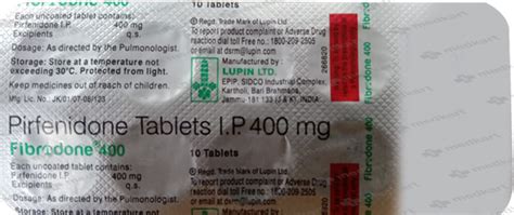 FIBRODONE 400MG TABLET 10'S, Price, Composition & Generic Alternatives ...