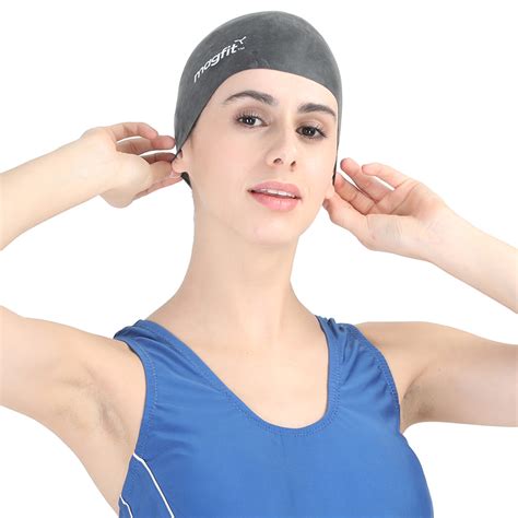 MagFit Plain Long Hair Swimming cap | Silicone Swimming Caps ...