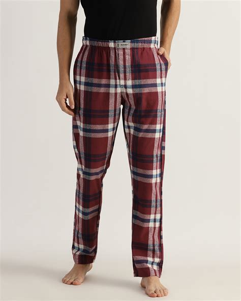 Buy Men's Red & White Checked Pyjamas Online in India at Bewakoof