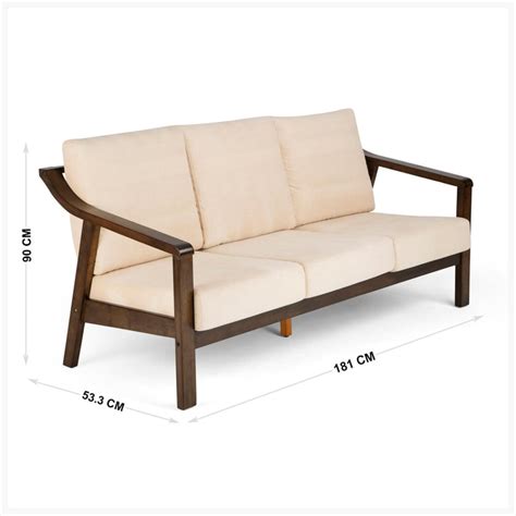 Buy Zara Fabric 3-Seater Sofa - Beige from Home Centre at just INR 38995.0