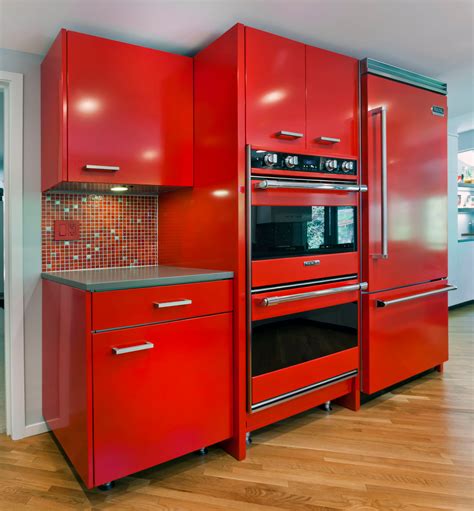 Red Kitchen Cabinets