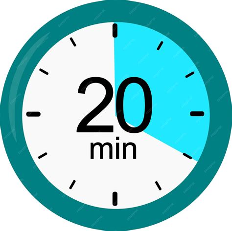Premium Vector | Clock 20 minutes vector graphics