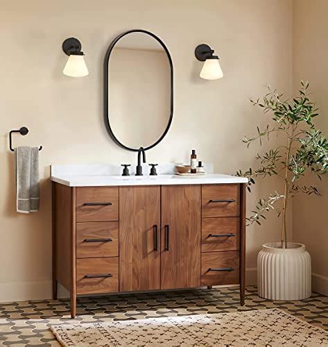 Buy Alfa Design Black Wood Framed Bathroom Mirror Capsule Oval Shaped ...