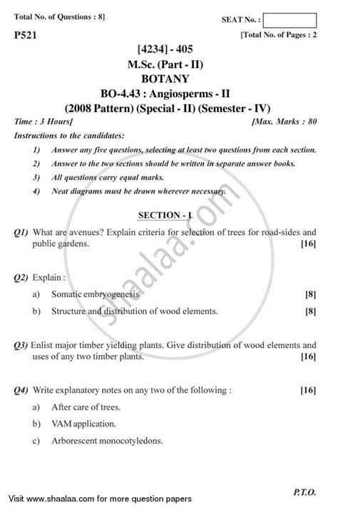 Image result for 3rd Sem Botany Question Paper PDF