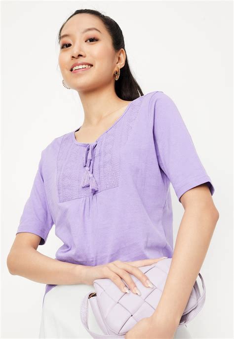 Buy Women Embroidered Tie-Up Neck Top Online at just Rs. 399.0 ...