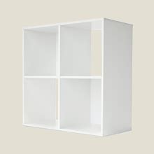 Anko 4 Cube Unit Bookshelf | White Engineered Wood | Book Racks for ...