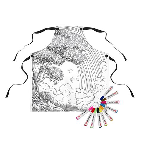 Apron Coloring Kit with 10 Fabric Markers - Rainbow in Forest – Davinci ...
