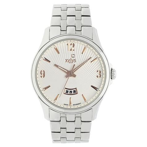 Buy Online Xylys Swiss Analog with Date Silver Stainless Steel Strap ...