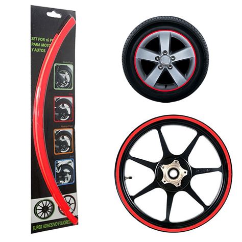 "RED" Reflective Rim Stripe Decal for Car / Bike decorative stickers ...