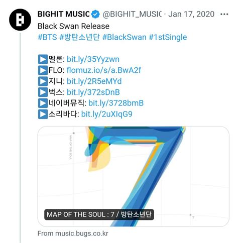 4 years ago today, BTS released the "Black Swan" single and art film for their album 'MAP OF THE ...