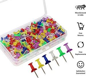 Flipkart.com | UQUAT Plastic Multicolor Transparent, Steel Push Pin Pins