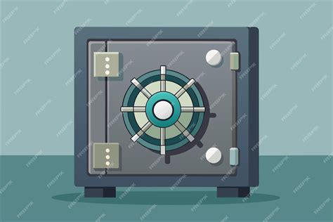Premium Vector | A sturdy bank safe stands against a plain backdrop showcasing its secure design ...