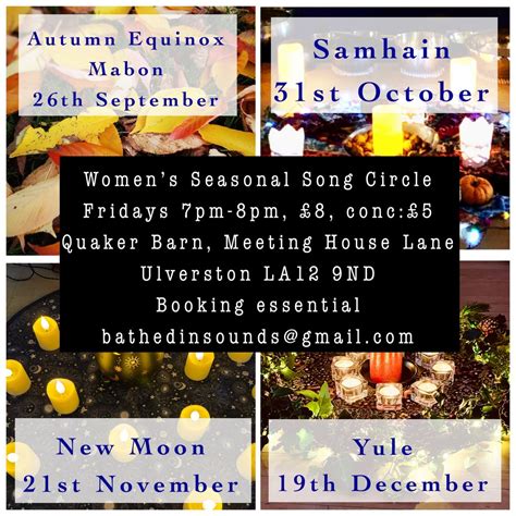 Women’s Seasonal Monthly Song Circle, Quaker Barn, Meeting House Lane ...