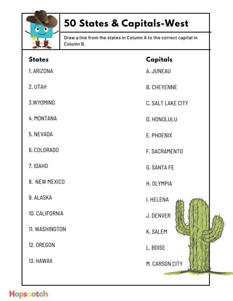 Free state and capital worksheet, Download Free state and capital ...