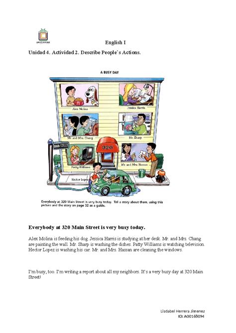 Unidad 4. Actividad 2 English I - English I Unidad 4. Actividad 2 ...