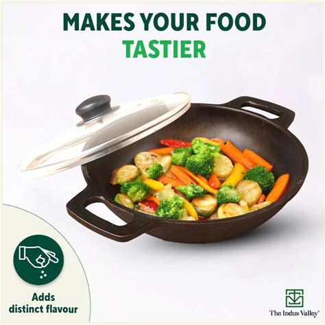 Super Smooth Cast Iron Wok Kadai | Pre-Seasoned | The Indus Valley