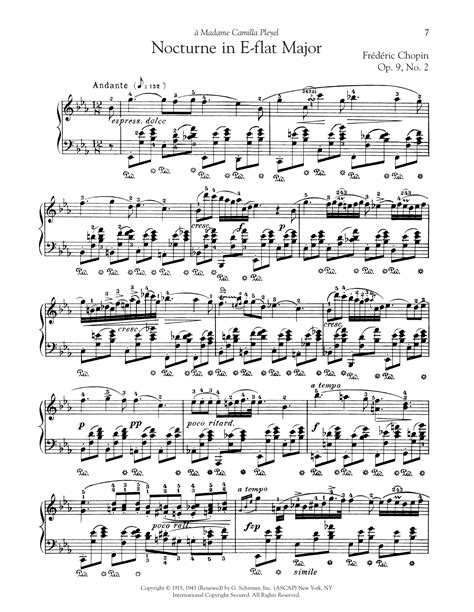 Frederic Chopin - Nocturne, Op. 9, No. 2 sheet music