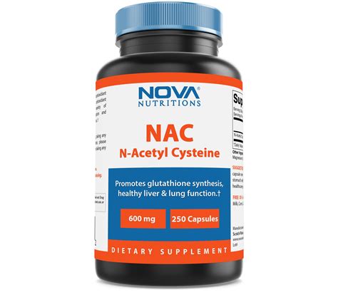 Buy Nova Nutritions NAC - Acetyl Cysteine 600mg, 250 Capsules Online at ...