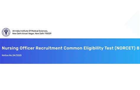 AIIMS NORCET 8 Nursing Officer 2025, Last Date to Apply Online for 2043 ...