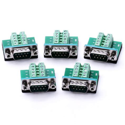 DB9 Breakout Board DB9 RS232 Serial Male to Terminal Block 10P Adapter ...