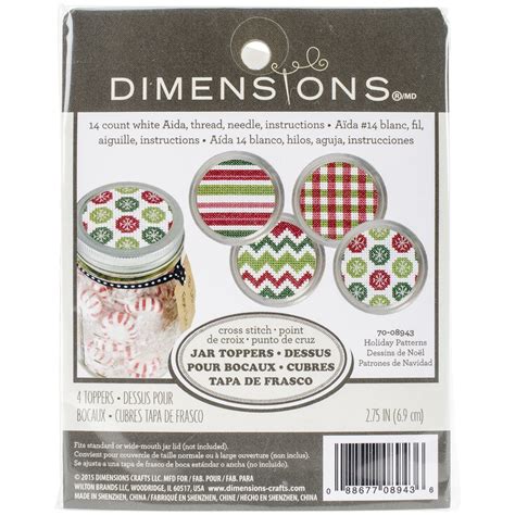 Dimensions Crafts 70-08943 Needlecraft Holiday Patterns Jar Toppers ...