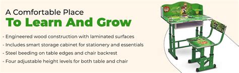 Toby Children Study Table and Chair/Kids Study Table and Chair/Wooden ...