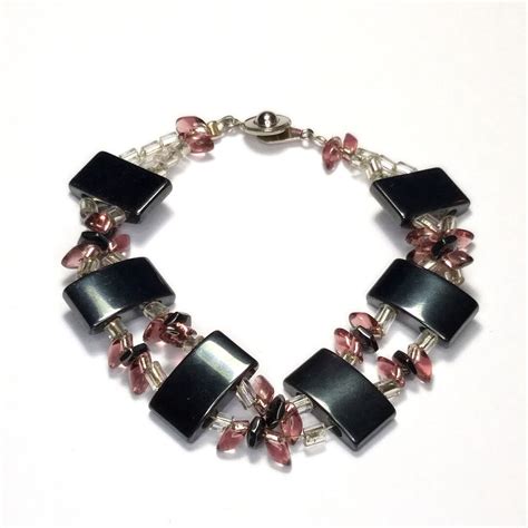 Buy Magnetic Hematite Beaded Bracelet Signed TENG YUE Vintage Online in ...