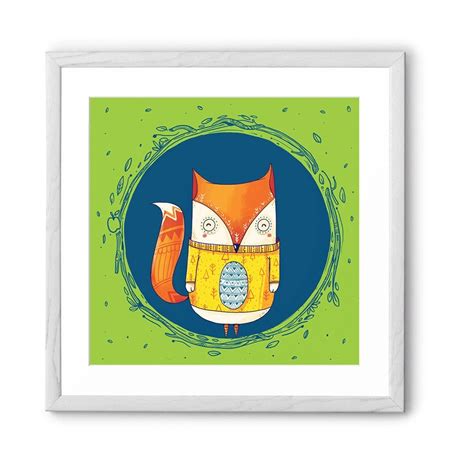 Chumbak Circle Fox Green Pwf Wall Art : Amazon.in: Home & Kitchen