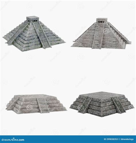 3D Render of Mayan Pyramids Stock Illustration - Illustration of pyramids, machu: 299838353