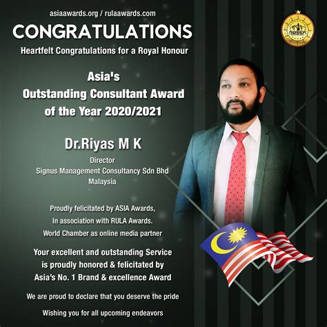 Signus Management Consultancy Sdn Bhd has bagged Asia's Outstanding ...
