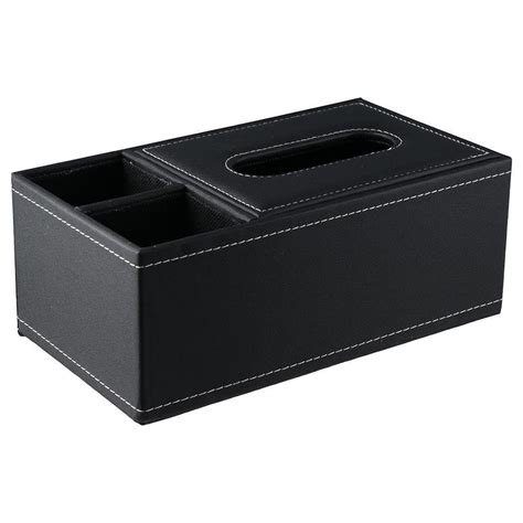 FWQPRA Leather Tissue Box Cover Desk Makeup Cosmetic Organizer Remote ...