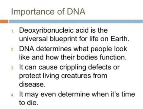 Mention the importance of DNA - Brainly.in