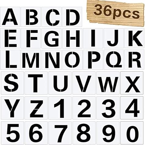 Buy 36 Pcs Large Alphabet Letter Stencils and Number Stencils, Alphabet ...